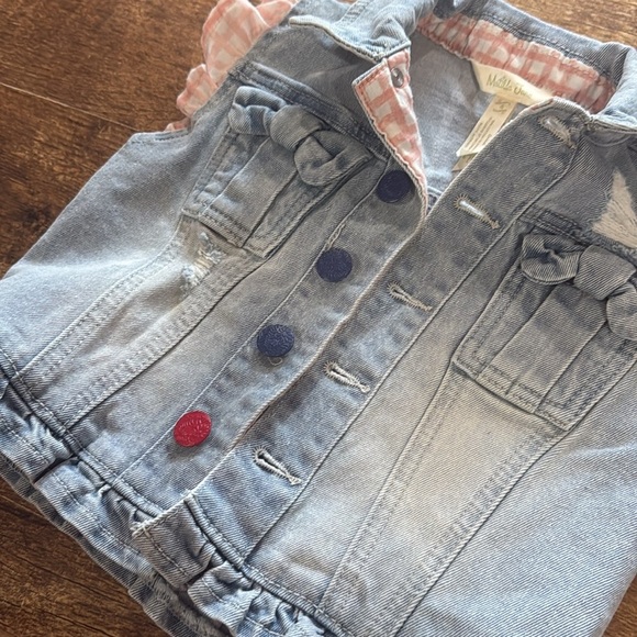 Matilda Jane Enchanted Garden Genius Denim Vest Size 4 - Picture 4 of 7